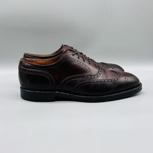 Alden Shoes Mens 9.5 Brown Leather Oxford Brogue Wingtip Shell Cordovan Dress